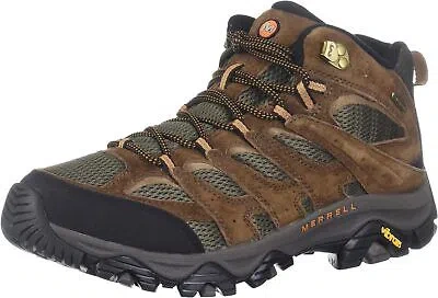 Pre-owned Merrell Men's Moab 3 Mid Waterproof Hiking Boot, Earth, 13 Wide In Blue