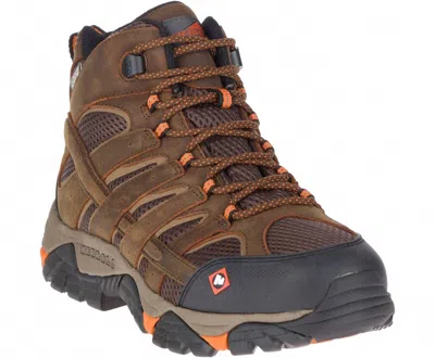 Merrell Men's Moab Mid Vertex Waterproof Slip Resistant In Clay In Multi
