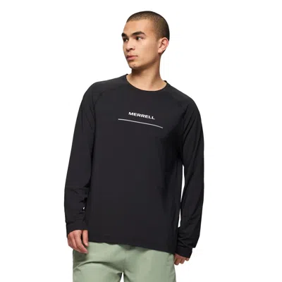 Merrell Men's Rowan Long Sleeve Running Top In Black