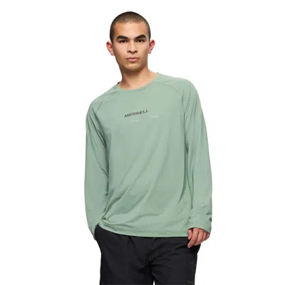Merrell Men's Rowan Long Sleeve Running Top In Green