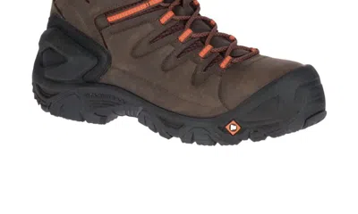 Merrell Men's Strongfield Leather 6" Waterproof Comp Toe Work Boot In Brown