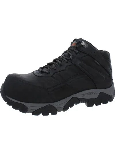 Merrell Mens Leather Work & Safety Shoes In Black