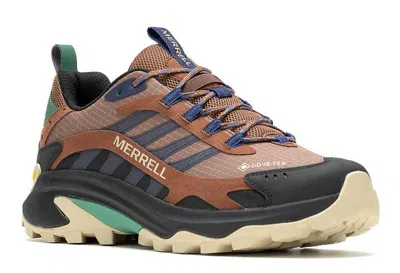 Pre-owned Merrell Mens  Moab Speed 2 Gore Tex Rye Waterproof Mesh Hiking Shoes In Multicolor