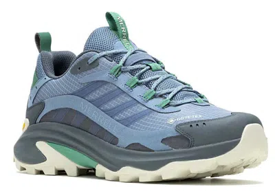 Pre-owned Merrell Mens  Moab Speed 2 Gore Tex Steel Blue Waterproof Mesh Hiking Shoes