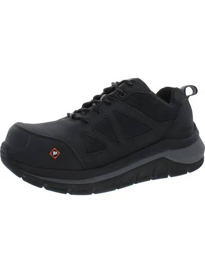 Merrell Mens Slip Resistant Leather Work & Safety Shoes In Black