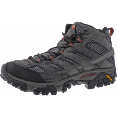 Merrell Moab 2 Mid Mens Suede Waterproof Hiking, Trail Shoes In Black