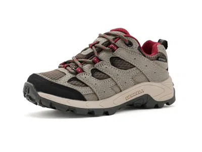 Merrell Moab 3 Low Waterproof (little Kid/big Kid) Kid's Shoes Boulder/red 1: 13 Little Kid M In Gray