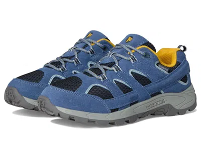 Merrell Moab Kdz Wp (little Kids/big Kids) Kid's Shoes Blue/grey : 6 Big Kid M, Leather/textile In Multi