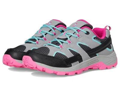 Merrell Moab Kdz Wp (little Kids/big Kids) Kid's Shoes Grey/pink : 3.5 Big Kid M, Leather/textile In Multi