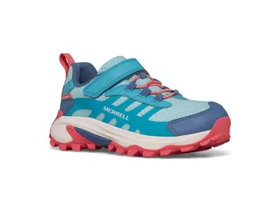 Merrell Moab Speed 2 Low A/c Waterproof (little Kid/big Kid) Kid's Shoes Turquoise/coral: 13 Little Kid M In Blue