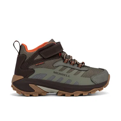 Merrell Moab Speed 2 Mid Ac Sneaker - Big Kid Brown Olive In Multi