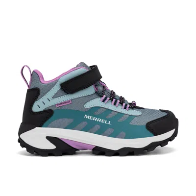 Merrell Moab Speed 2 Mid Ac Sneaker - Big Kid Sage Black In Multi