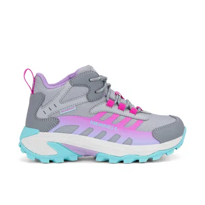 Merrell Moab Speed 2 Mid Sneaker- Big Kid Grey Lilac In Multi