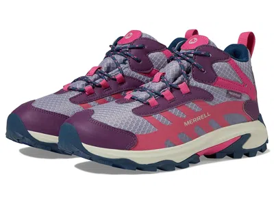 Merrell Moab Speed 2 Mid Waterproof (little Kids/big Kids) Kids Shoes Berry/navy : 12 Little Kid M, Syntheti