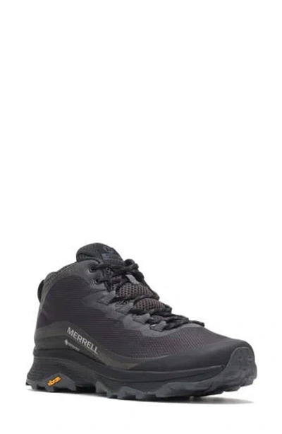 Merrell Moab Speed Gore-tex® Mid Hiking Shoe In Black/asphalt