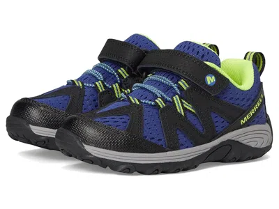 Merrell Ridge Trek (little Kid/big Kid) Kid's Shoes Black/blue : 13 Little Kid M, Synthetic/textile In Multi