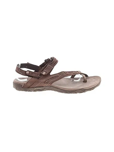 Pre-owned Merrell Sandals In Brown