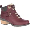 Merrell Shiloh Ii Lace Womens Red Leather Waterproof Ankle Boots Jobb1779 In Burgundy