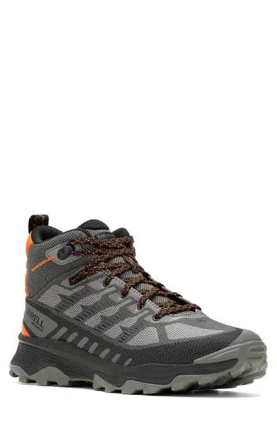 Merrell Speed Eco Waterproof Mid Hiking Shoe In Charcoal/tang