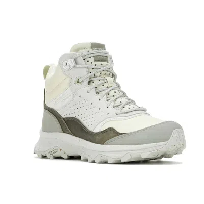 Merrell Speed Solo Mid J038300 Womens Smoke Suede Waterproof Hiking Boots Tf8391 In Green