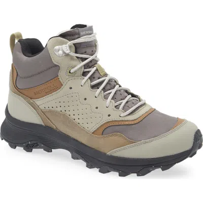 Merrell Speed Solo Mid Waterproof Hiking Boot In Fog