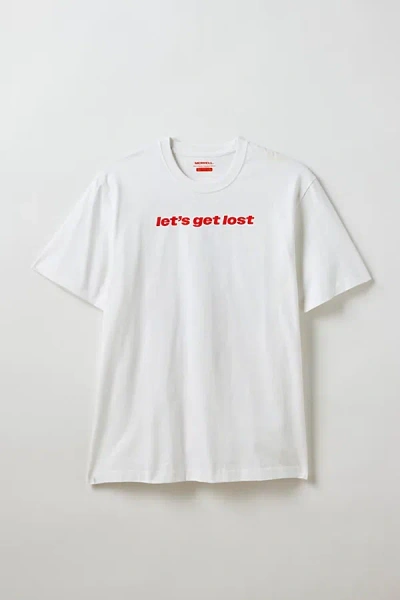 Merrell Uo Exclusive Get Lost Graphic Tee In White, Men's At Urban Outfitters