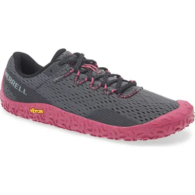 Merrell Vapor Glove 6 Running Shoe In Granite/fuchsia