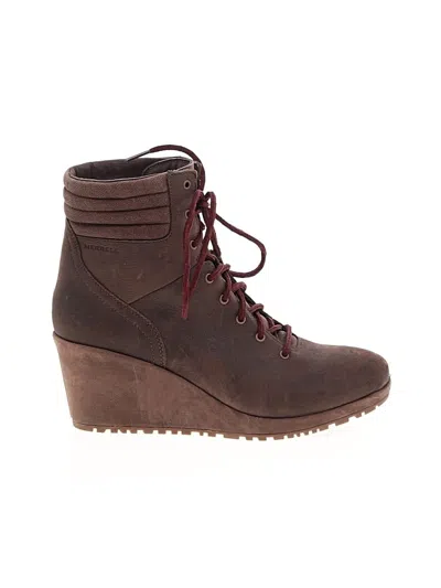 Pre-owned Merrell Wedges In Brown
