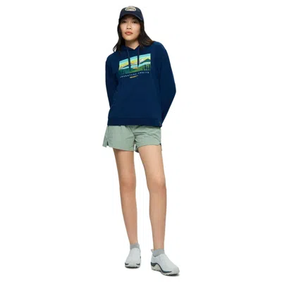 Merrell Women's Await Adventure Semi-cropped Graphic Hoody In Blue