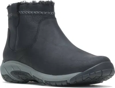 Merrell Women's Encore Four Bluff Zip Waterproof Boot In Black In Animal Print