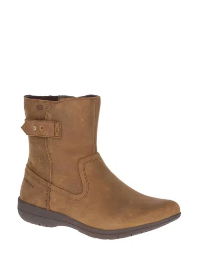 Merrell Women's Kassie Mid Waterproof Boots In Tan In Multi
