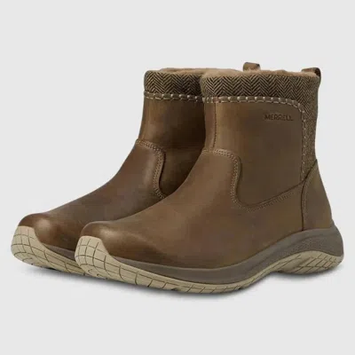 Merrell Women's  Encore Ice 5 Mid Zip J005998 Boots Otter Waterproof Rhs6715 In Brown