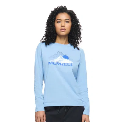 Merrell Women's Mountain Topography Long Sleeve Tee In Blue