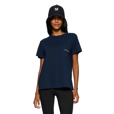 Merrell Women's Relaxed Cotton Short Sleeve Tee In Blue