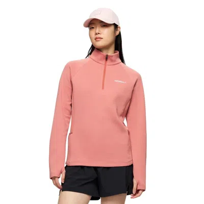 Merrell Women's Riley Quarter Zip Mid Layer In Pink