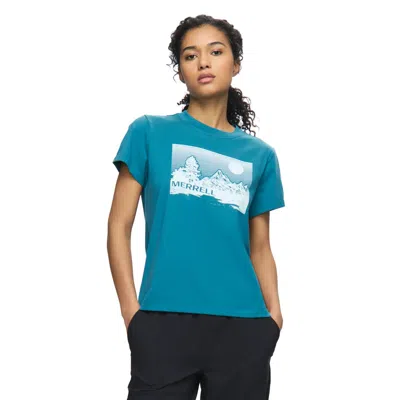 Merrell Women's Stripe Landscape Graphic Crew Tee In Blue