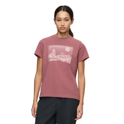 Merrell Women's Stripe Landscape Graphic Crew Tee In Pink