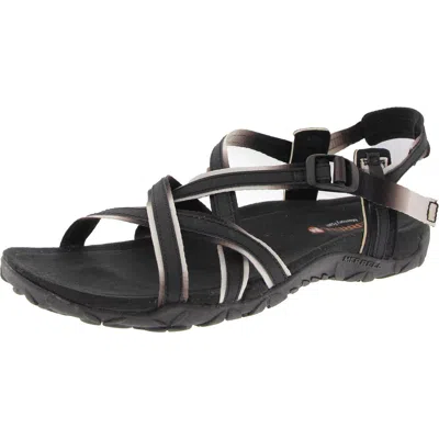 Merrell Womens Buckle Slingback Sandals In Black