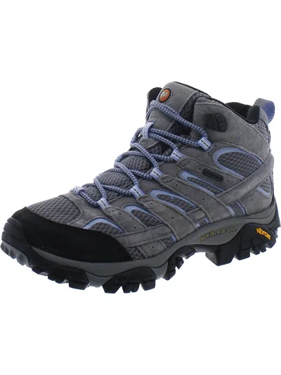 Merrell Womens Suede High Top Hiking Shoes In Granite
