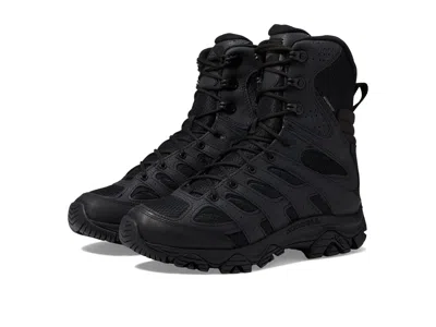Pre-owned Merrell Work Man's Boots  Moab 3 8" Tactical Zip Wp In Black