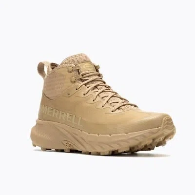 Pre-owned Merrell Work Men's Agility Peak 5 Tactical Mid Coyote - J005773, Coyote