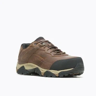 Pre-owned Merrell Work Men's Moab Adventure Carbon Fiber Toe Work Shoe Toffee - J004637, T In Brown