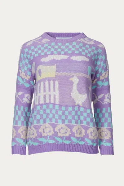 Merrit Charles Tallahassee Sweater In Violet In Purple