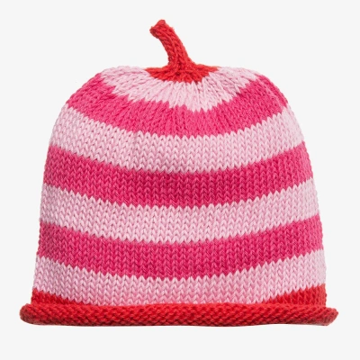 Merry Berries Baby Girls Cotton Knitted Hat In Red