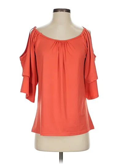 Pre-owned Merry Fun Short Sleeve Blouse In Orange