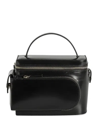 Merryl Tielman Esther Zip-pocket Leather Bag In Black