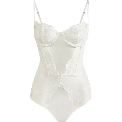 Mers Silk Calista Bodysuit In White