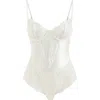 Mers Silk Eclipse Bodysuit In White