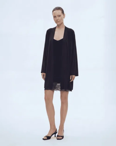 Mers Silk Modal Robe In Black