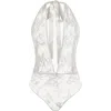 Mers Silk Noir Lace Bodysuit In White